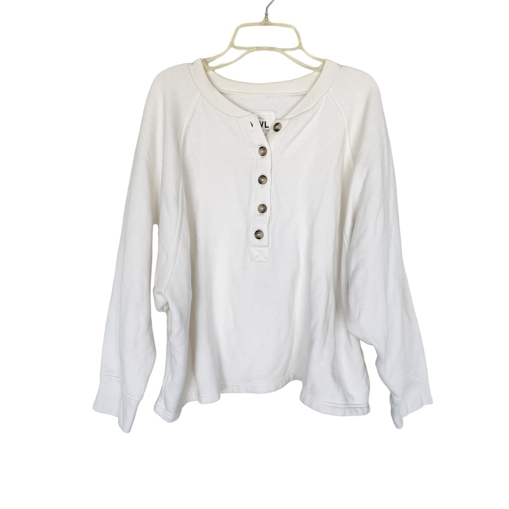 Madewell Betterterry Henley Sweatshirt White Style NB236